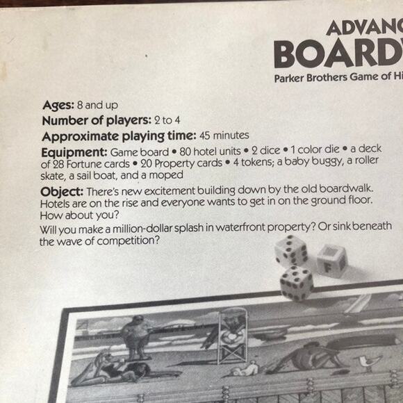 Advance to Boardwalk Game Parker Brothers Vintage 1985 Complete Board Game - Picture 11 of 12